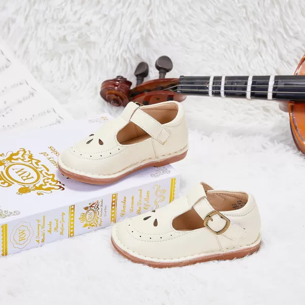 THEE BRON Girls Mary Jane Flats Toddler Kids School Uniform Party Dress ShoesA76beige