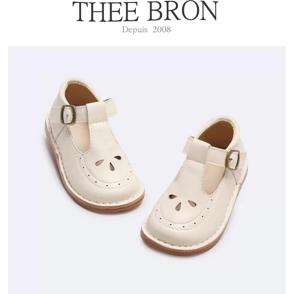 THEE BRON Girls Mary Jane Flats Toddler Kids School Uniform Party Dress ShoesA76beige