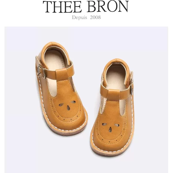 THEE BRON Girls Mary Jane Flats Toddler Kids School Uniform Party Dress ShoesA76brown
