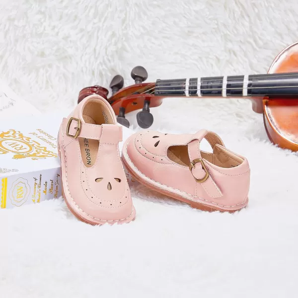 THEE BRON Girls Mary Jane Flats Toddler Kids School Uniform Party Dress ShoesA76pink