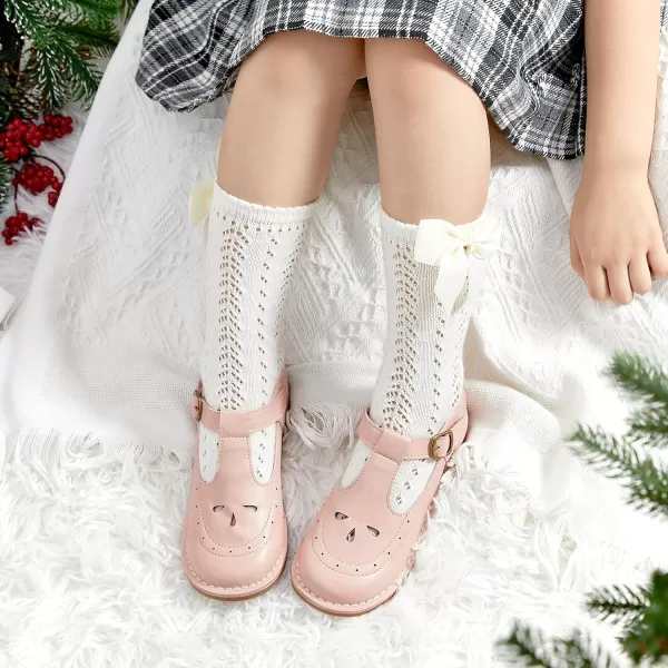 THEE BRON Girls Mary Jane Flats Toddler Kids School Uniform Party Dress ShoesA76pink