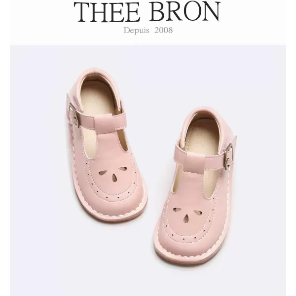 THEE BRON Girls Mary Jane Flats Toddler Kids School Uniform Party Dress ShoesA76pink