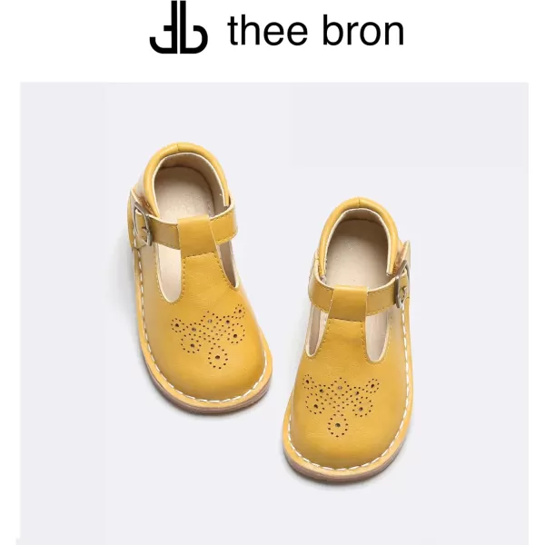THEE BRON Girls Mary Jane Flats Toddler Kids School Uniform Party Dress ShoesA78yellow