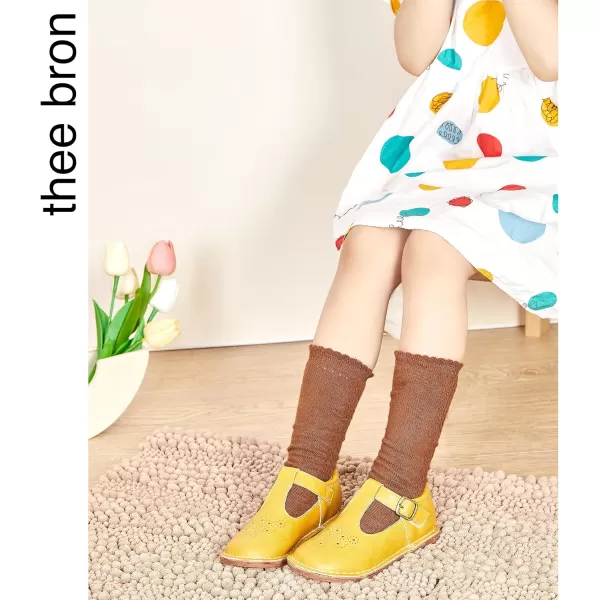 THEE BRON Girls Mary Jane Flats Toddler Kids School Uniform Party Dress ShoesA78yellow
