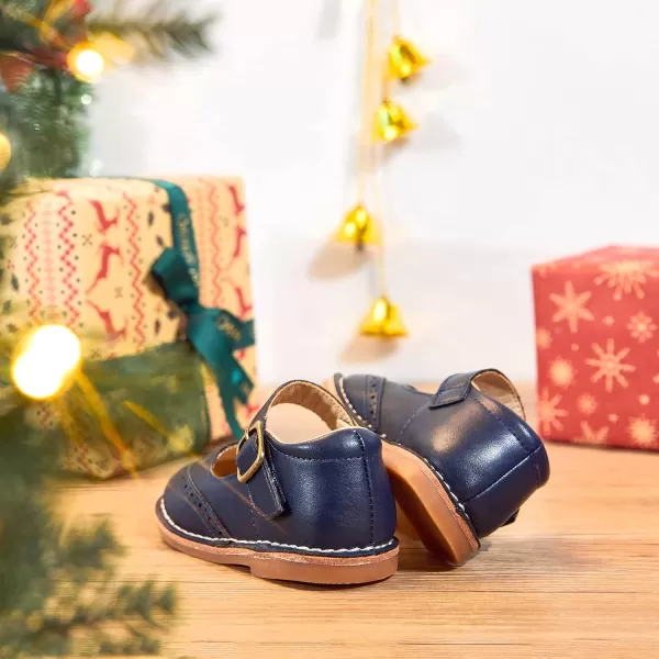 THEE BRON Girls Mary Jane Flats Toddler Kids School Uniform Party Dress ShoesA82blue