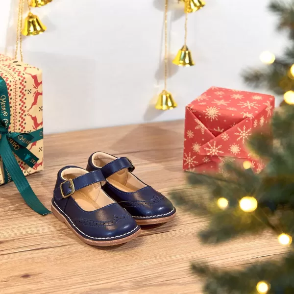 THEE BRON Girls Mary Jane Flats Toddler Kids School Uniform Party Dress ShoesA82blue