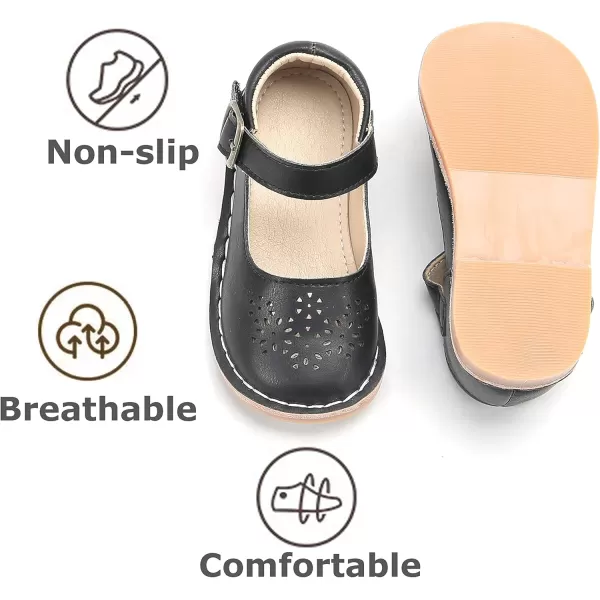 THEE BRON Girls Mary Jane Flats Toddler Kids School Uniform Party Dress ShoesAg219black
