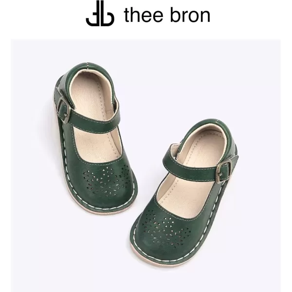 THEE BRON Girls Mary Jane Flats Toddler Kids School Uniform Party Dress ShoesAg219green