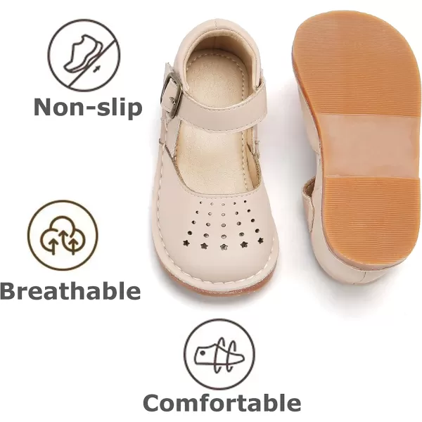 THEE BRON Girls Mary Jane Flats Toddler Kids School Uniform Party Dress ShoesAg221nude