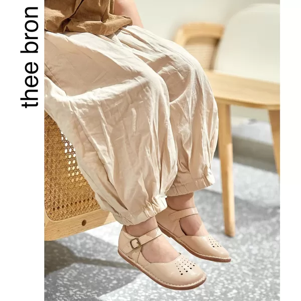 THEE BRON Girls Mary Jane Flats Toddler Kids School Uniform Party Dress ShoesAg221nude