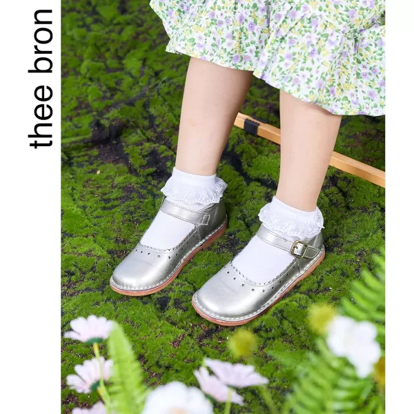 THEE BRON Girls Mary Jane Flats Toddler Kids School Uniform Party Dress ShoesAg223bronze