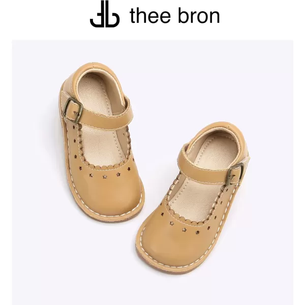 THEE BRON Girls Mary Jane Flats Toddler Kids School Uniform Party Dress ShoesAg223nude