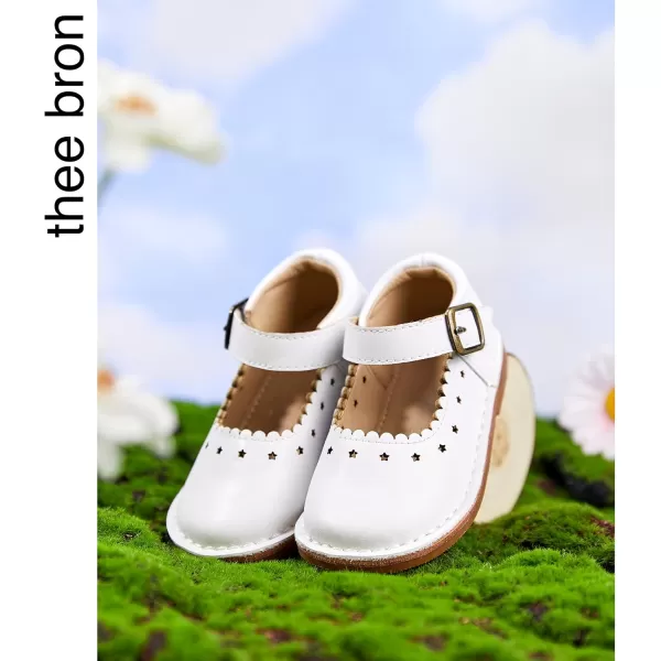 THEE BRON Girls Mary Jane Flats Toddler Kids School Uniform Party Dress ShoesAg223white