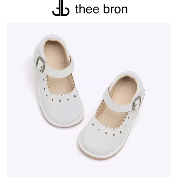 THEE BRON Girls Mary Jane Flats Toddler Kids School Uniform Party Dress ShoesAg223white