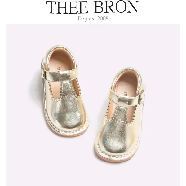 THEE BRON Girls Mary Jane Flats Toddler Kids School Uniform Party Dress ShoesAg228gold