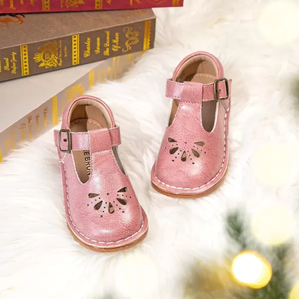 THEE BRON Girls Mary Jane Flats Toddler Kids School Uniform Party Dress ShoesAg230pink