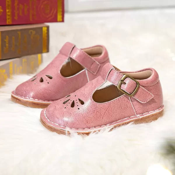 THEE BRON Girls Mary Jane Flats Toddler Kids School Uniform Party Dress ShoesAg230pink