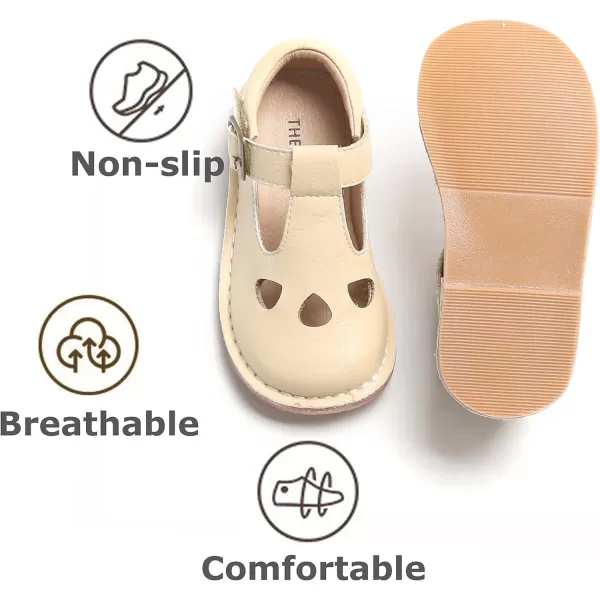 THEE BRON Girls Mary Jane Flats Toddler Kids School Uniform Party Dress ShoesAg232beige