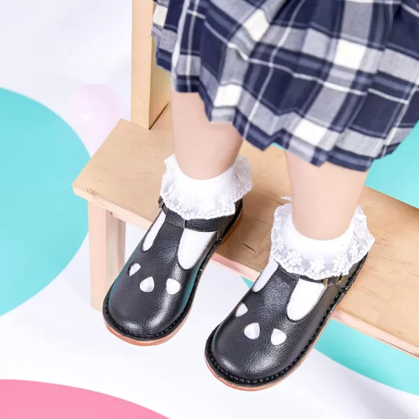 THEE BRON Girls Mary Jane Flats Toddler Kids School Uniform Party Dress ShoesAg232black
