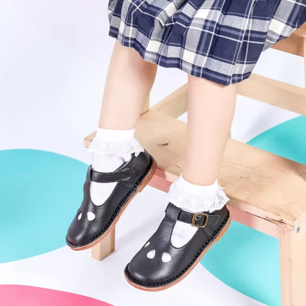 THEE BRON Girls Mary Jane Flats Toddler Kids School Uniform Party Dress ShoesAg232black