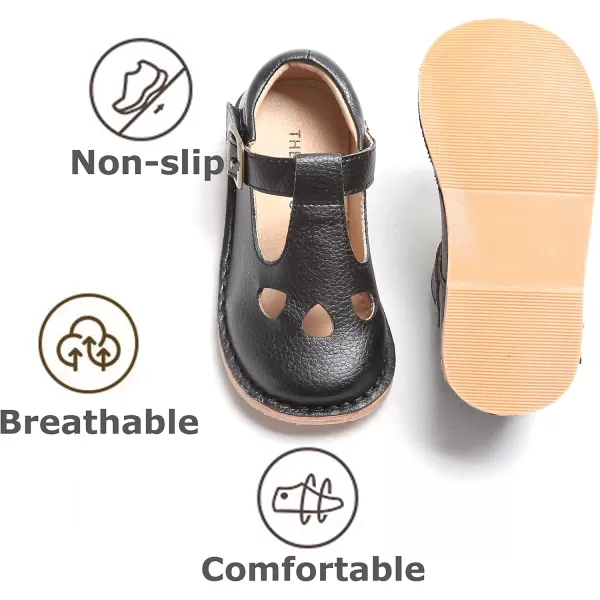 THEE BRON Girls Mary Jane Flats Toddler Kids School Uniform Party Dress ShoesAg232black