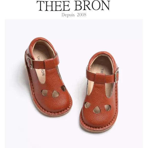 THEE BRON Girls Mary Jane Flats Toddler Kids School Uniform Party Dress ShoesAg232brown