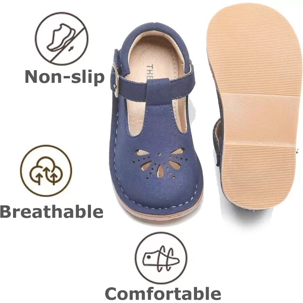 THEE BRON Girls Mary Jane Flats Toddler Kids School Uniform Party Dress ShoesAg248blue