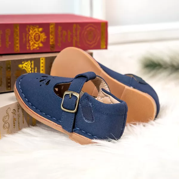 THEE BRON Girls Mary Jane Flats Toddler Kids School Uniform Party Dress ShoesAg248blue