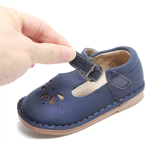 THEE BRON Girls Mary Jane Flats Toddler Kids School Uniform Party Dress ShoesAg248blue