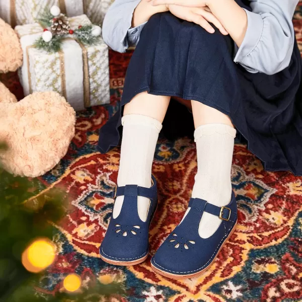 THEE BRON Girls Mary Jane Flats Toddler Kids School Uniform Party Dress ShoesAg248blue