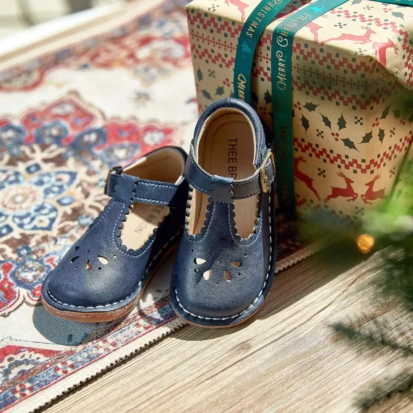 THEE BRON Girls Mary Jane Flats Toddler Kids School Uniform Party Dress ShoesAg284blue