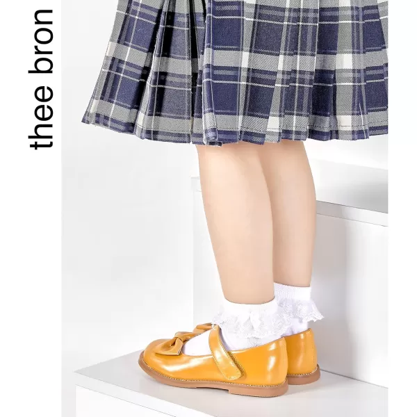 THEE BRON Girls Mary Jane Flats Toddler Kids School Uniform Party Dress ShoesAx302yellow