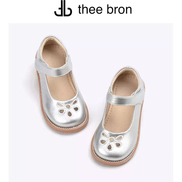 THEE BRON Girls Mary Jane Flats Toddler Kids School Uniform Party Dress ShoesAx304silver