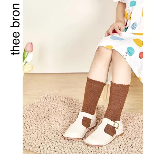 THEE BRON Girls Mary Jane Flats Toddler Kids School Uniform Party Dress ShoesAx308beige