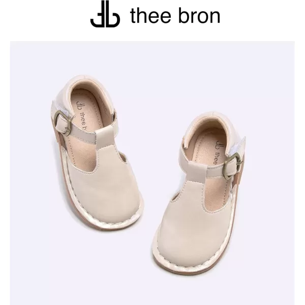 THEE BRON Girls Mary Jane Flats Toddler Kids School Uniform Party Dress ShoesAx308beige