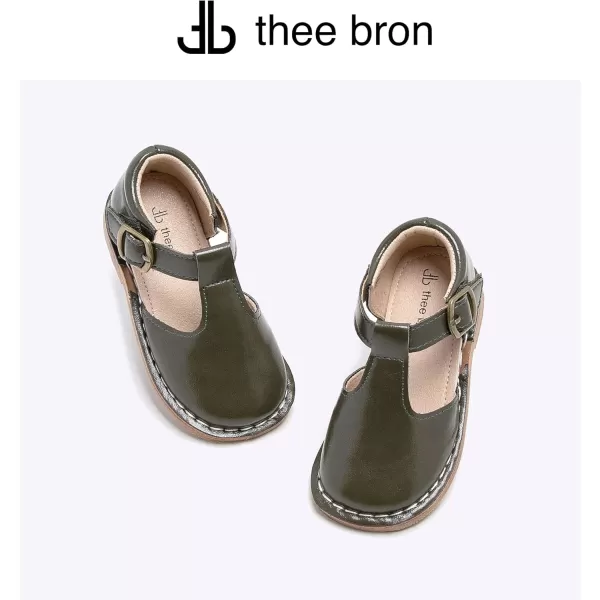 THEE BRON Girls Mary Jane Flats Toddler Kids School Uniform Party Dress ShoesAx308green
