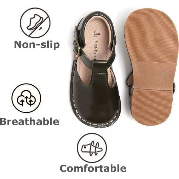 THEE BRON Girls Mary Jane Flats Toddler Kids School Uniform Party Dress ShoesAx308green