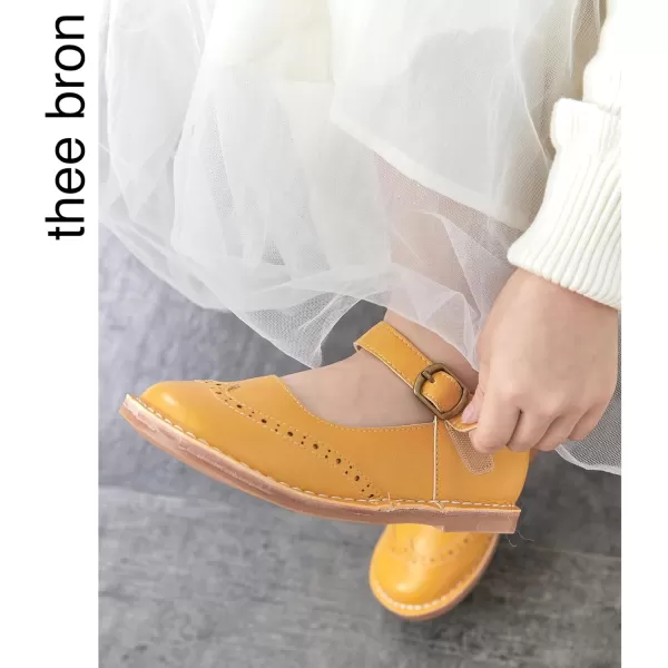 THEE BRON Girls Mary Jane Flats Toddler Kids School Uniform Party Dress ShoesAx318yellow