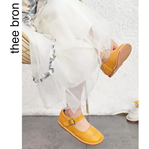 THEE BRON Girls Mary Jane Flats Toddler Kids School Uniform Party Dress ShoesAx318yellow