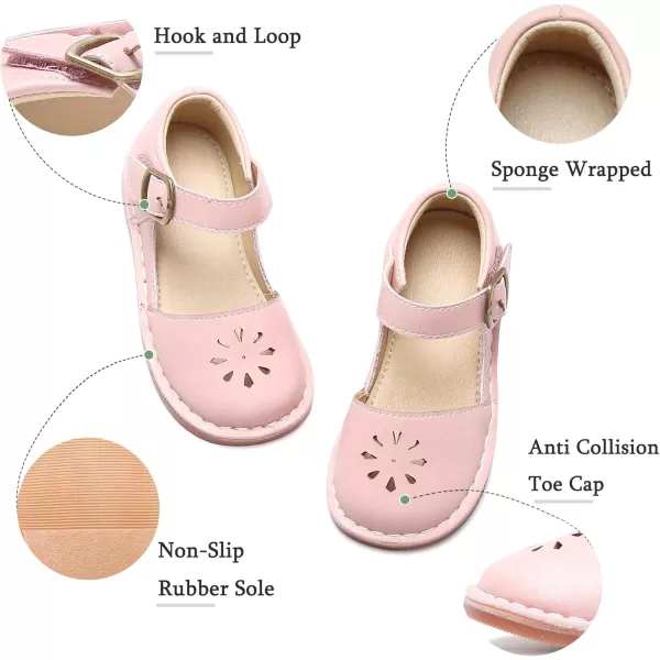 THEE BRON Girls Mary Jane Flats Toddler Kids School Uniform Party Dress ShoesAx320pink