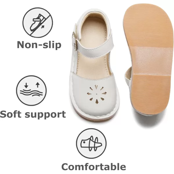 THEE BRON Girls Mary Jane Flats Toddler Kids School Uniform Party Dress ShoesAx320white