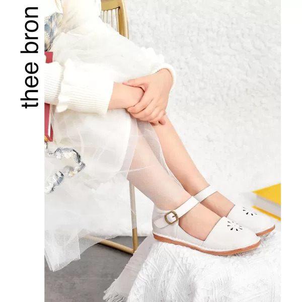 THEE BRON Girls Mary Jane Flats Toddler Kids School Uniform Party Dress ShoesAx320white