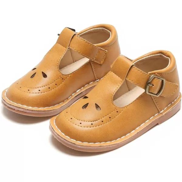 THEE BRON Girls Mary Jane Flats Toddler Kids School Uniform Party Dress ShoesA76brown