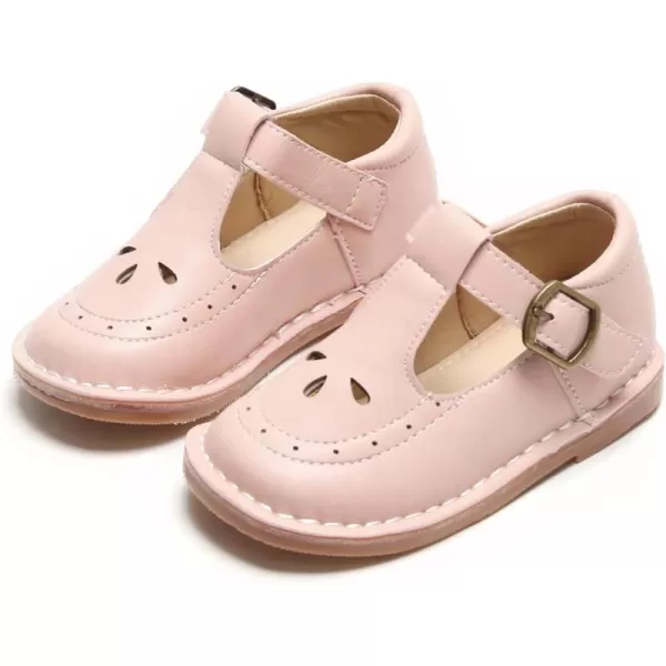 THEE BRON Girls Mary Jane Flats Toddler Kids School Uniform Party Dress ShoesA76pink