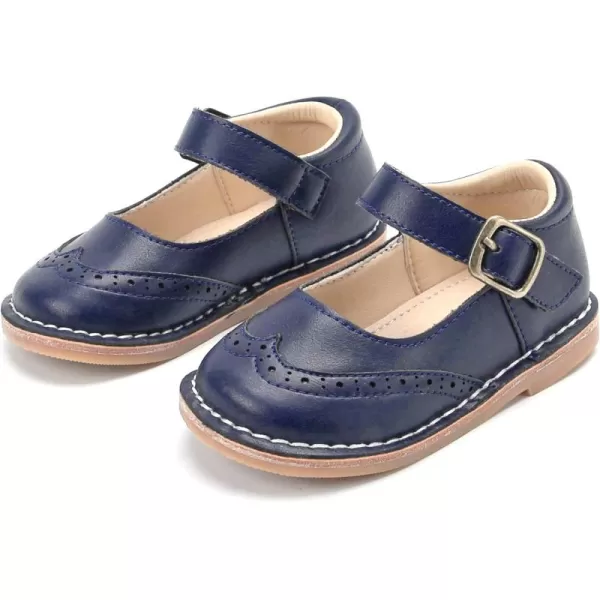THEE BRON Girls Mary Jane Flats Toddler Kids School Uniform Party Dress ShoesA82blue