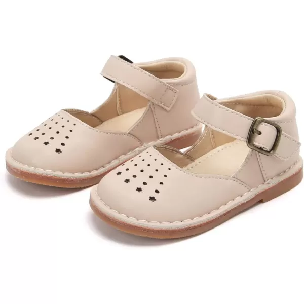 THEE BRON Girls Mary Jane Flats Toddler Kids School Uniform Party Dress ShoesAg221nude