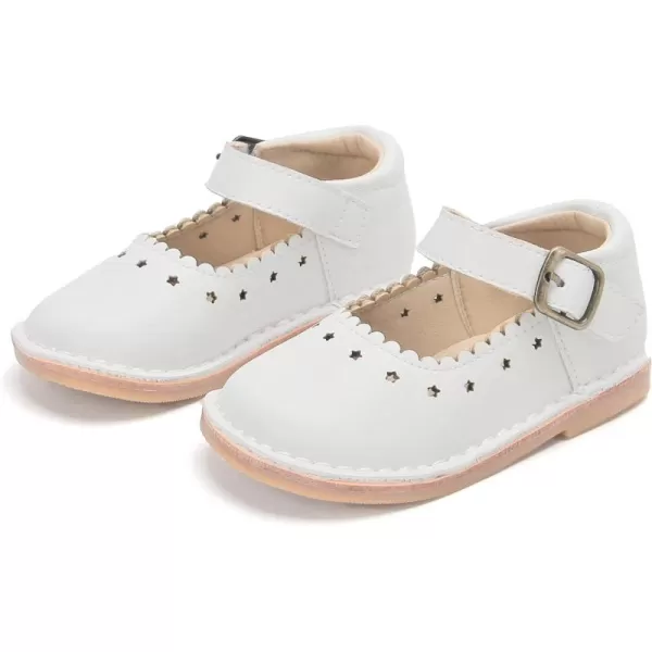 THEE BRON Girls Mary Jane Flats Toddler Kids School Uniform Party Dress ShoesAg223white