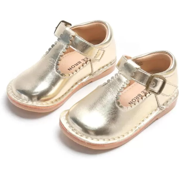 THEE BRON Girls Mary Jane Flats Toddler Kids School Uniform Party Dress ShoesAg228gold