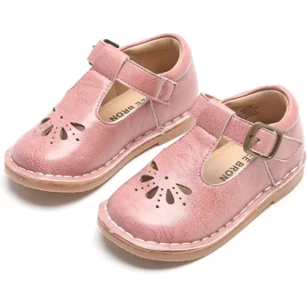 THEE BRON Girls Mary Jane Flats Toddler Kids School Uniform Party Dress ShoesAg230pink