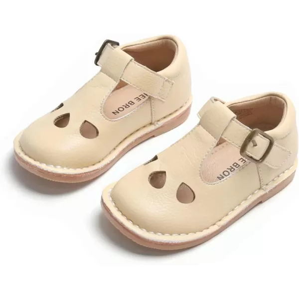 THEE BRON Girls Mary Jane Flats Toddler Kids School Uniform Party Dress ShoesAg232beige